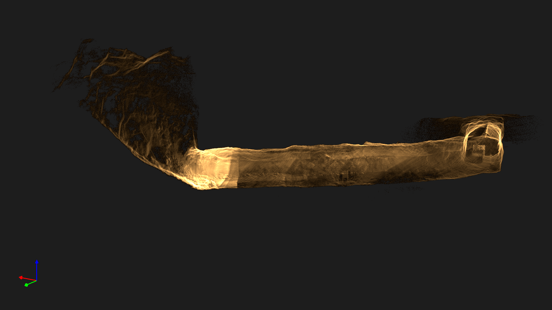 3D LiDAR point cloud scan of underground raise and shaft